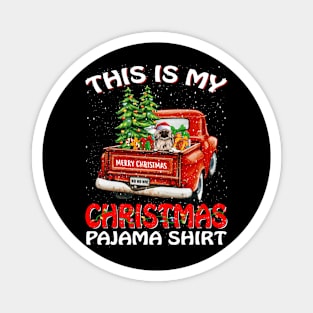 This Is My Christmas Pajama Shirt Pekingese Truck Tree Magnet